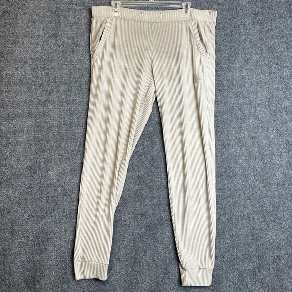 ALO Yoga Pants - Alo Yoga Muse Ribbed Jogger Pants Womens Medium Bone White Loungewear Athleisure